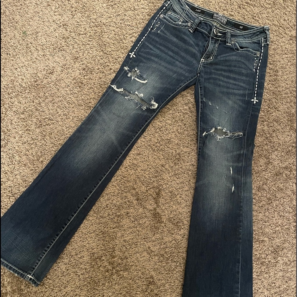 Affliction Size 28 Jade Distressed Bootcut Jeans